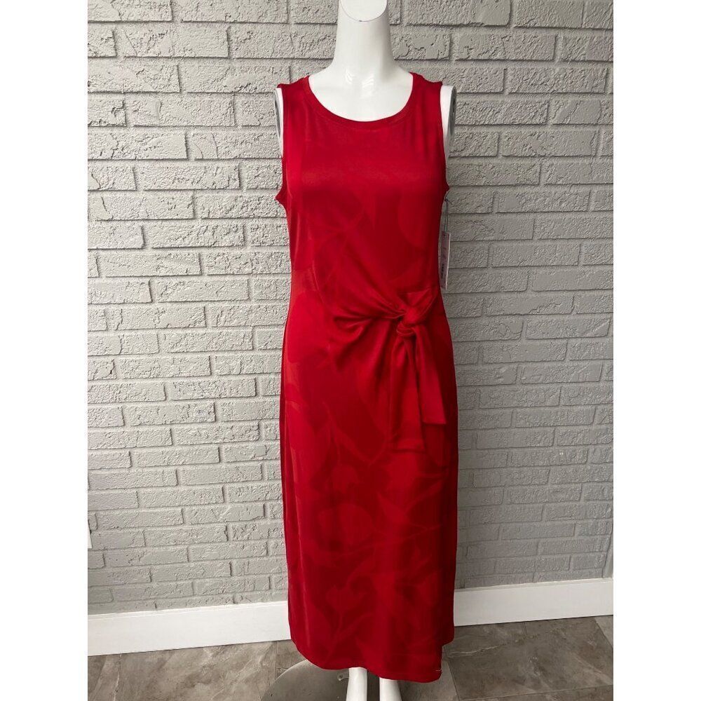 Liz Claiborne Women Floral Print Sleeveless Round Neck Column Maxi Dress Size PS
